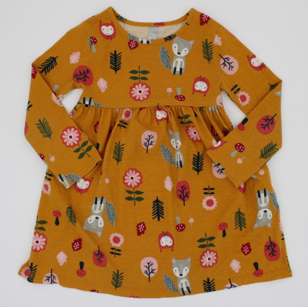 Wonder Nation Girls 5T Forest Print Casual Dress with Pockets